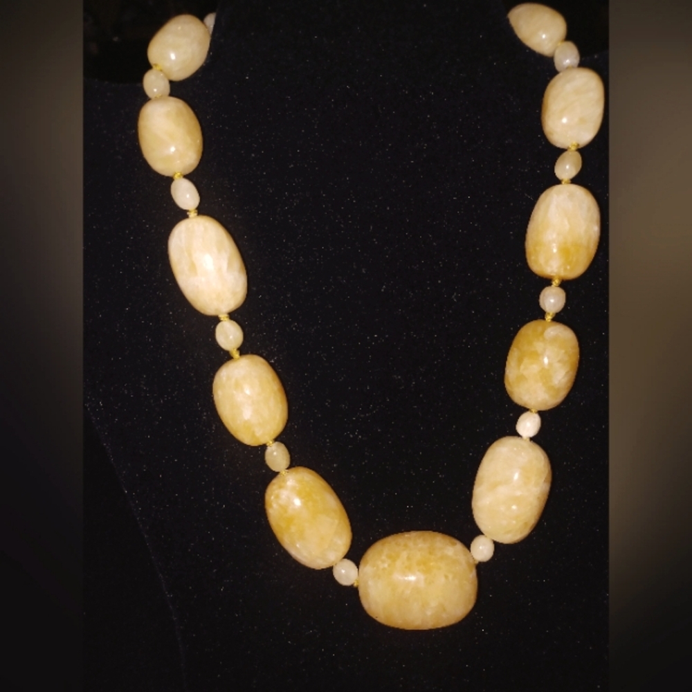 Barse Yellow Jade 925 Neckless